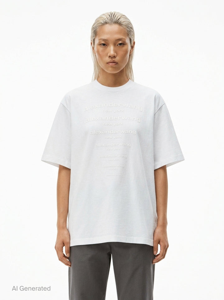 Gradient Logo Short Sleeve Tee | Alexander Wang | Club21 - front