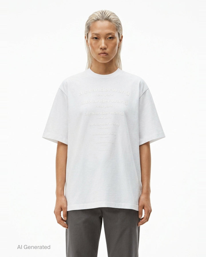 Gradient Logo Short Sleeve Tee | Alexander Wang | Club21 - front