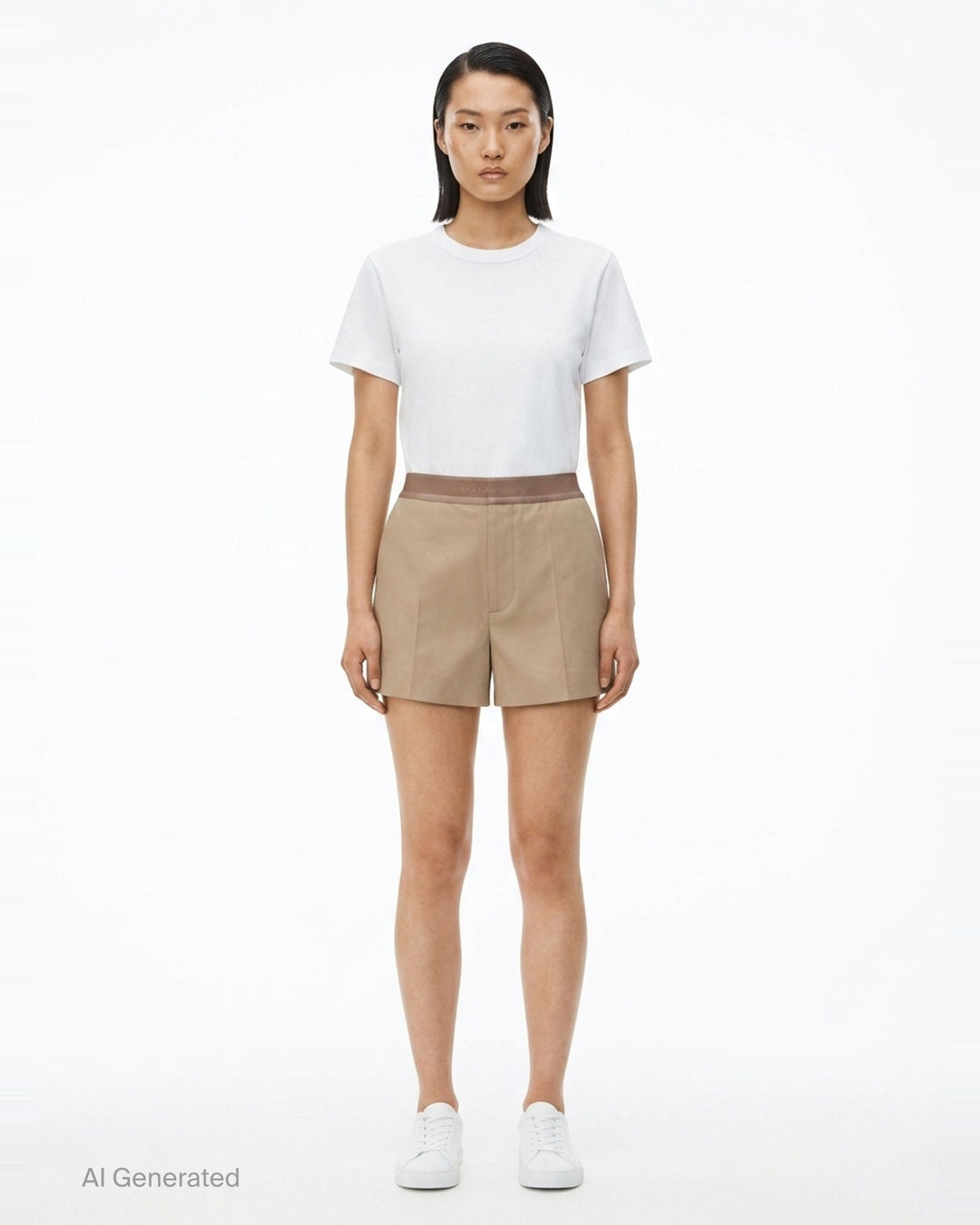 High-Rise Mini Shorts With Logo | Alexander Wang | Club21 - front