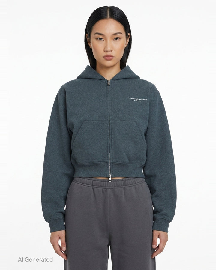 Logo Print Zip-Up Hoodie | Alexander Wang | Club21 - front