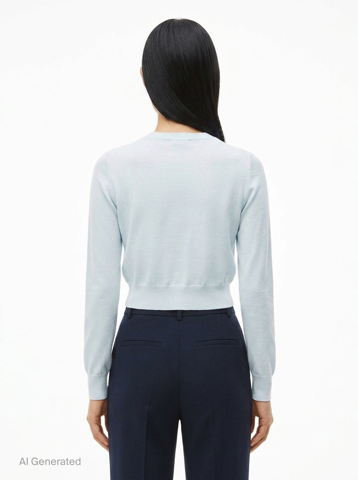 Long Sleeve Crewneck Hotfix Cardigan | Alexander Wang | Club21 - back