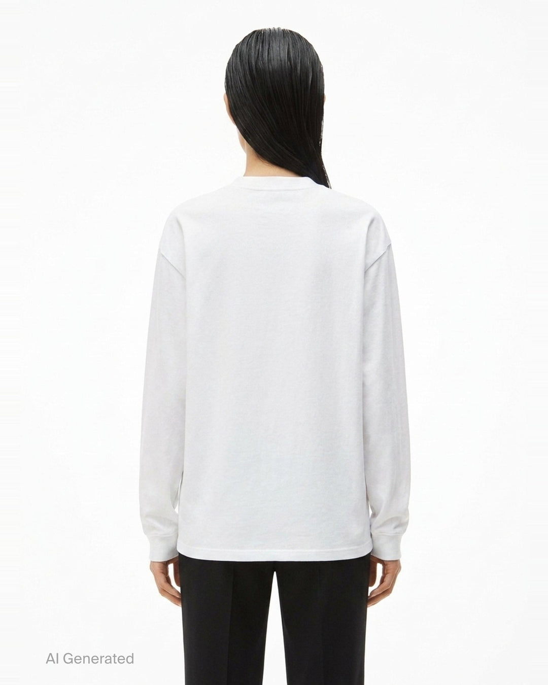 Long Sleeve Logo Print Tee | Alexander Wang | Club21 - back
