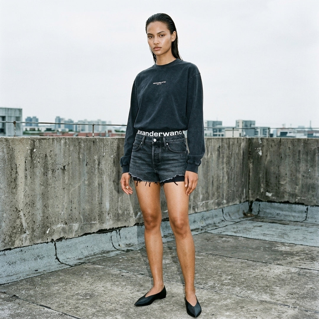 Long Sleeve Logo Print Tee | Alexander Wang | Club21 - lifestyle