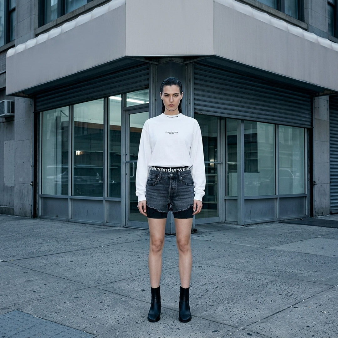 Long Sleeve Logo Print Tee | Alexander Wang | Club21 - lifestyle