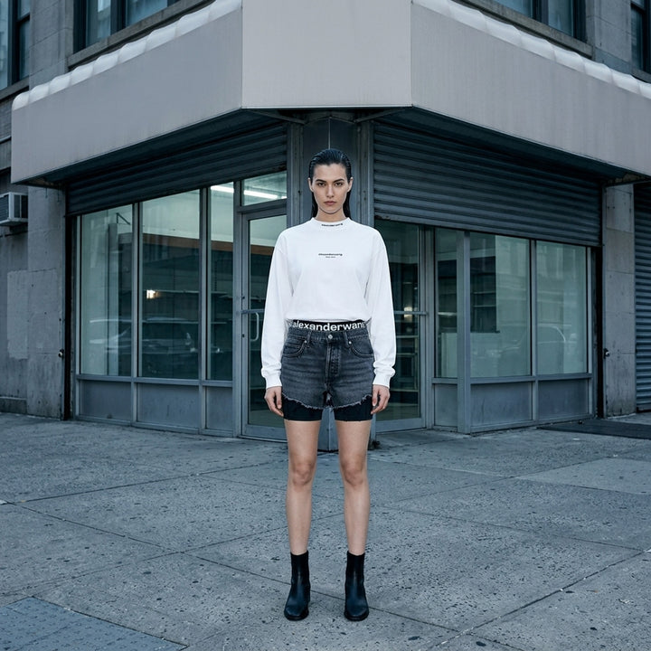 Long Sleeve Logo Print Tee | Alexander Wang | Club21 - lifestyle