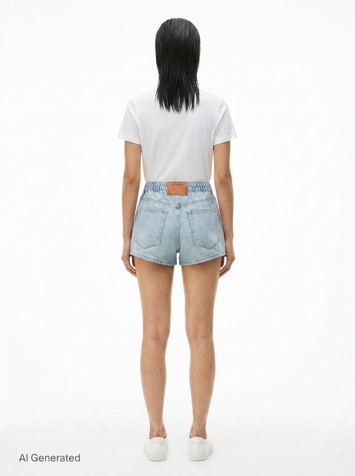 Marathon Rhinestone Denim Shorts | Alexander Wang | Club21 - back