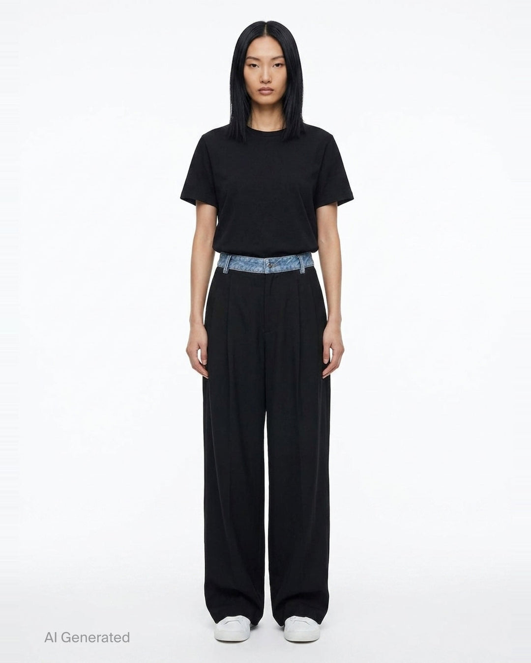 Mid-Rise Denim Waistband Pants | Alexander Wang | Club21 - front