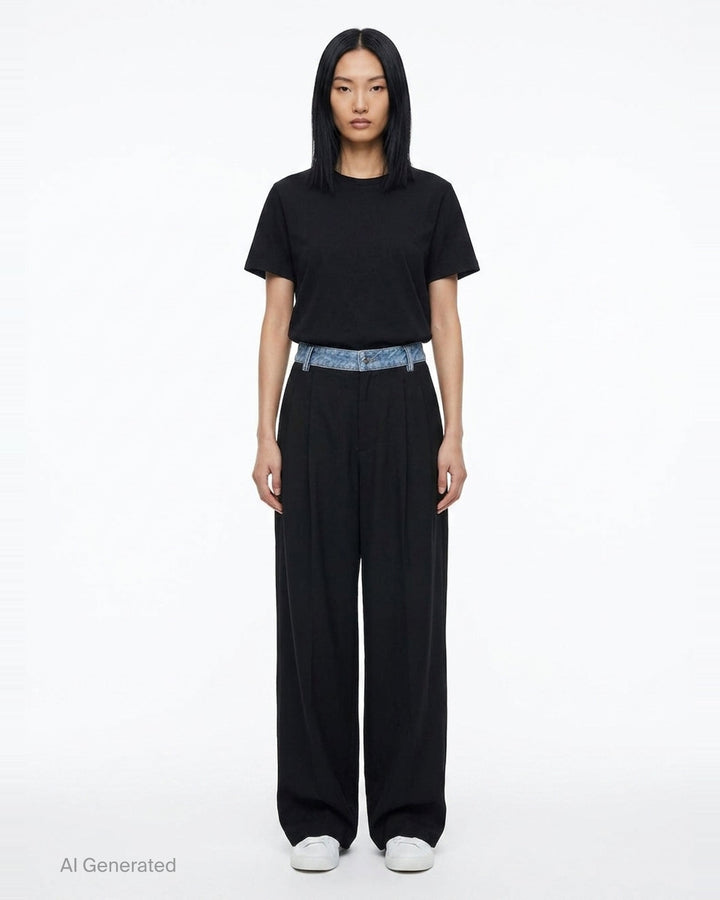 Mid-Rise Denim Waistband Pants | Alexander Wang | Club21 - front