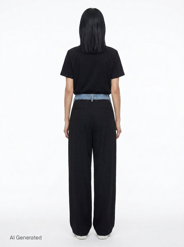 Mid-Rise Denim Waistband Pants | Alexander Wang | Club21 - back
