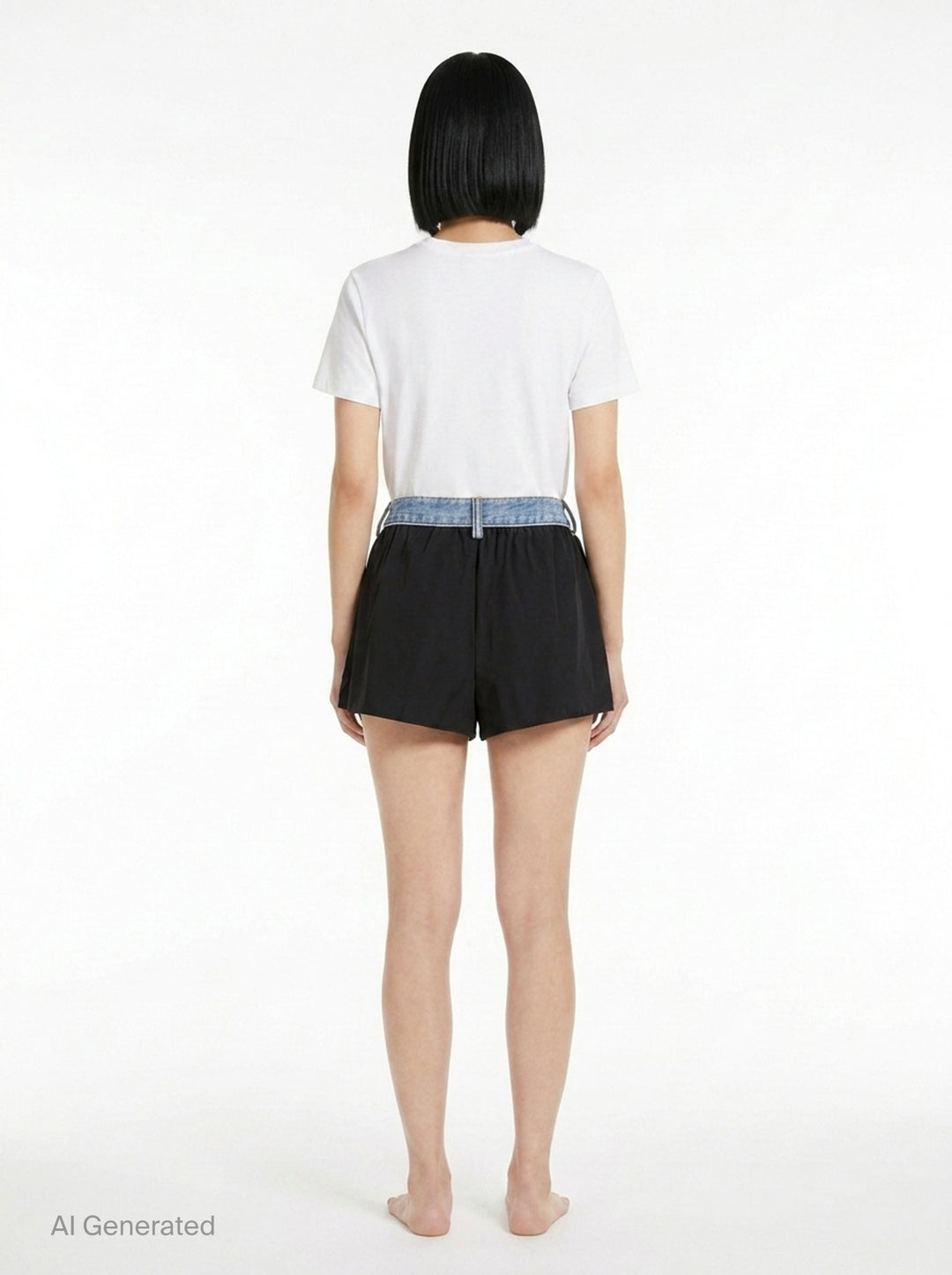 Mid-Rise Denim Waistband Shorts | Alexander Wang | Club21 - back