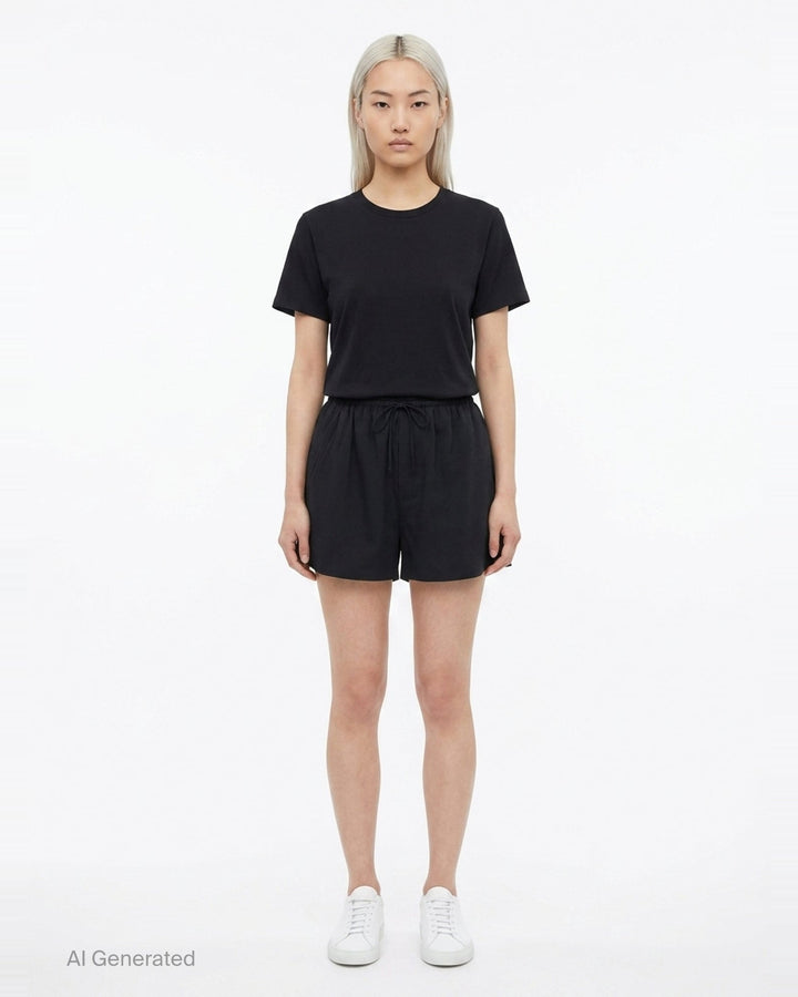 Mid-Rise Pleated Shorts | Alexander Wang | Club21 - front
