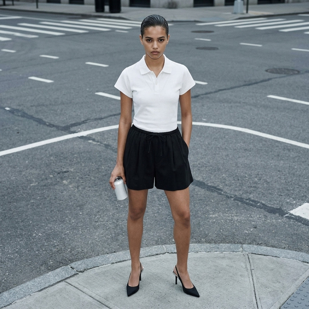 Mid-Rise Pleated Shorts | Alexander Wang | Club21 - lifestyle