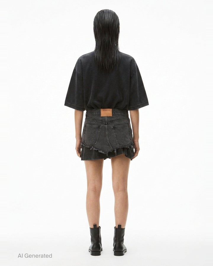 Pre-Styled Denim Polo Dress | Alexander Wang | Club21 - back