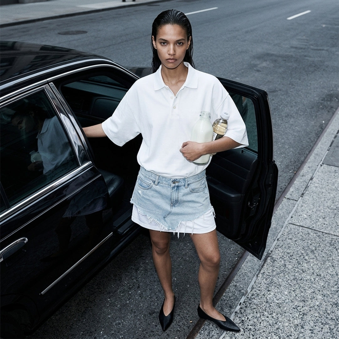 Pre-Styled Denim Polo Dress | Alexander Wang | Club21 - lifestyle