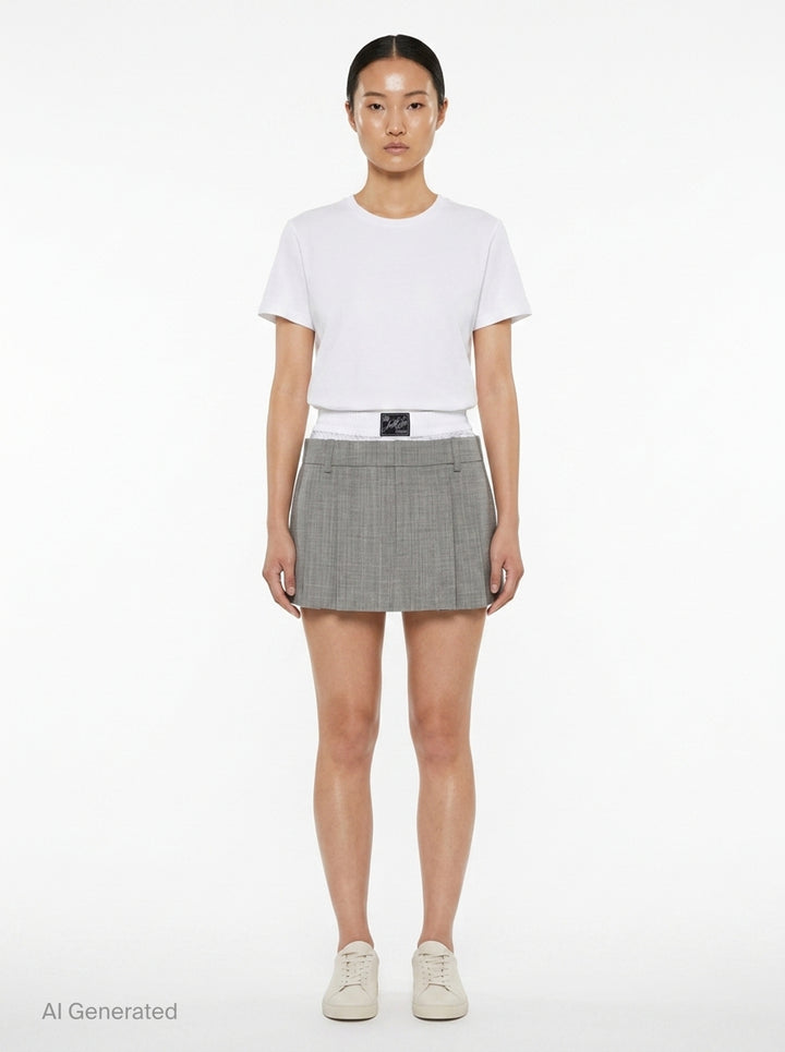 Pre-Styled Pleated Skort | Alexander Wang | Club21 - front