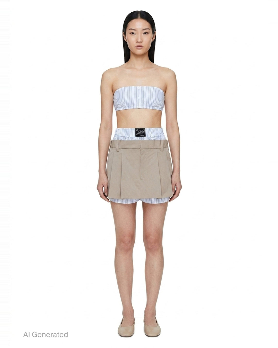 Pre-Styled Pleated Skort | Alexander Wang | Club21 - front