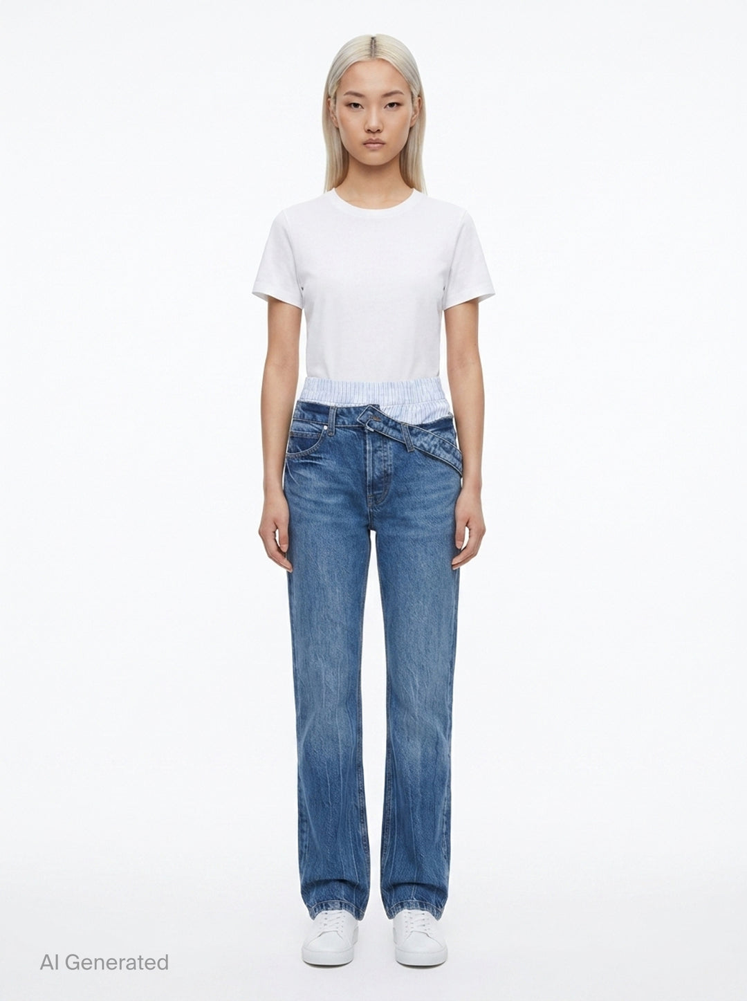 Pre-Styled Slim Jeans With Boxer | Alexander Wang | Club21 - front