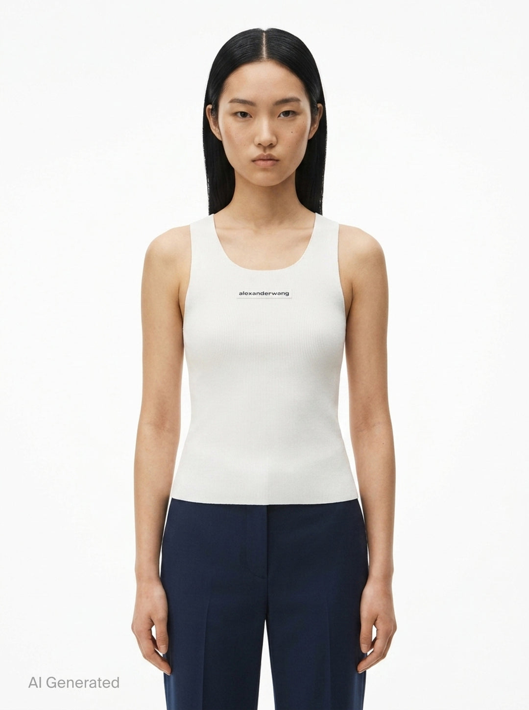 Racer Tank With Jacquard Logo | Alexander Wang | Club21 - front