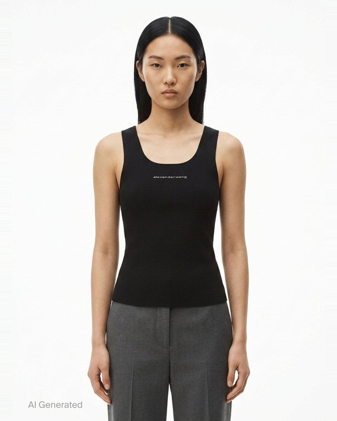 Racer Tank With Jacquard Logo | Alexander Wang | Club21 - front