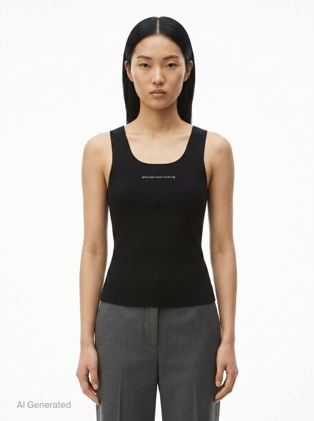 Racer Tank With Jacquard Logo | Alexander Wang | Club21 - front
