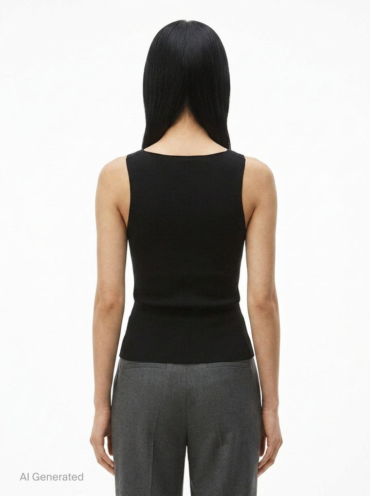 Racer Tank With Jacquard Logo | Alexander Wang | Club21 - back