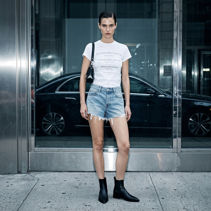 Relaxed Crystal Hotfix Shorts | Alexander Wang | Club21 - lifestyle
