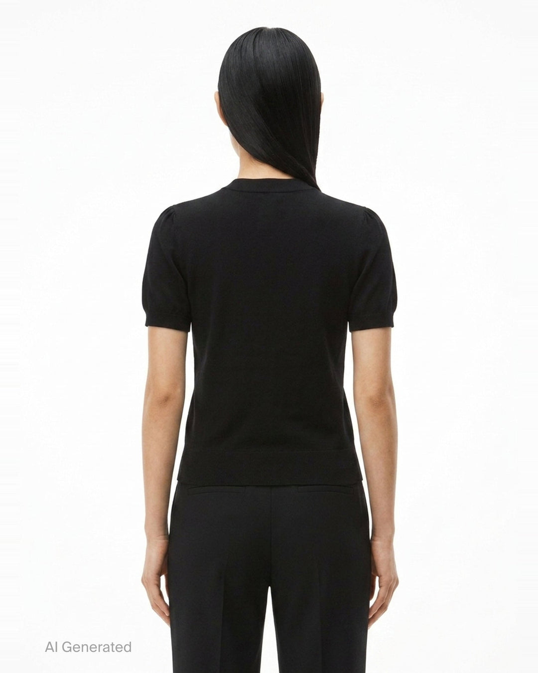 Short Sleeve Crewneck Hotfix Logo Knit Top | Alexander Wang | Club21 - back