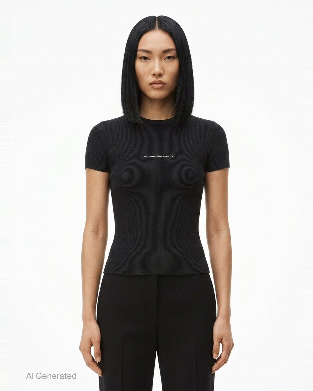Short Sleeve Crewneck Top | Alexander Wang | Club21 - front