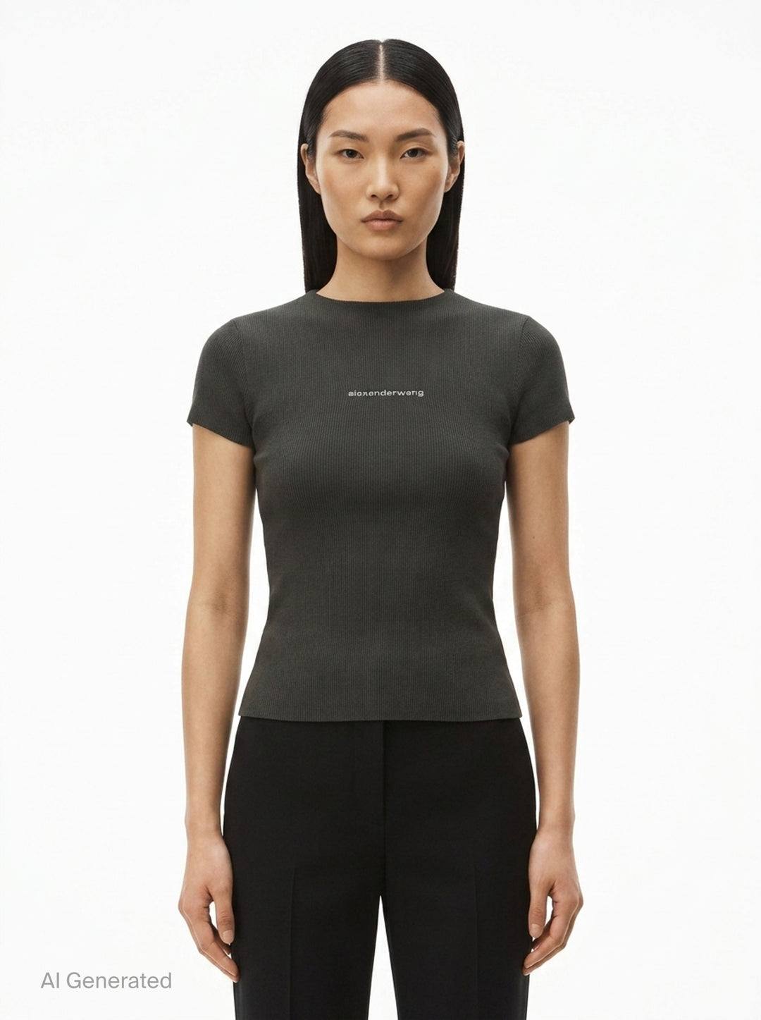 Short Sleeve Crewneck Top | Alexander Wang | Club21 - front