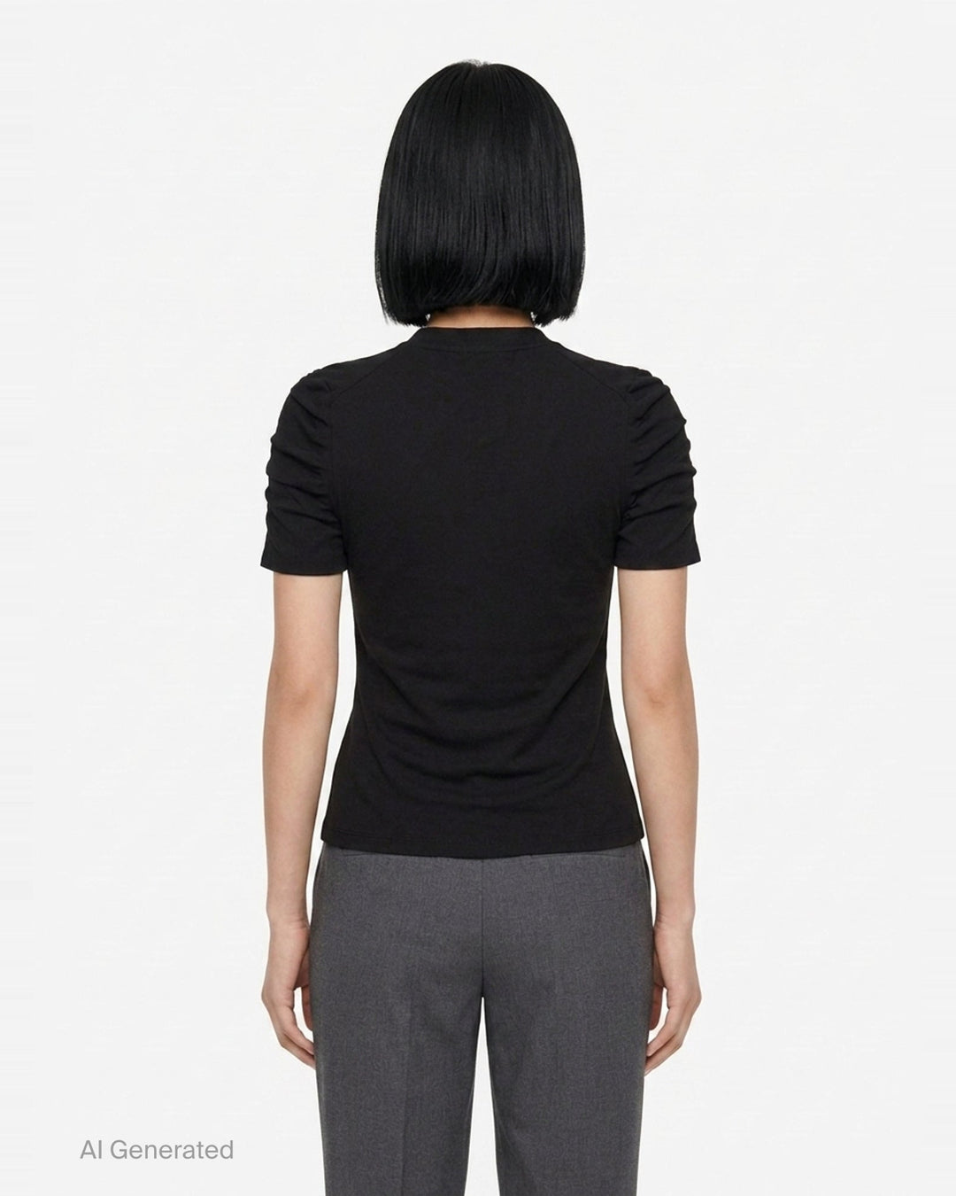 Short Sleeve Ruched Crewneck Pullover | Alexander Wang | Club21 - back