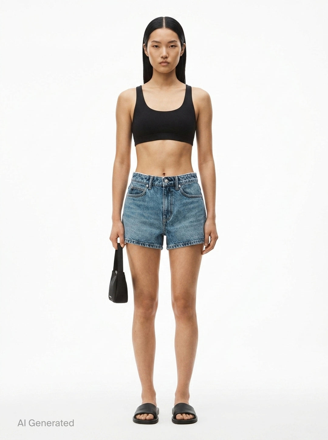 Shorty High-Rise Denim Shorts | Alexander Wang | Club21 - front