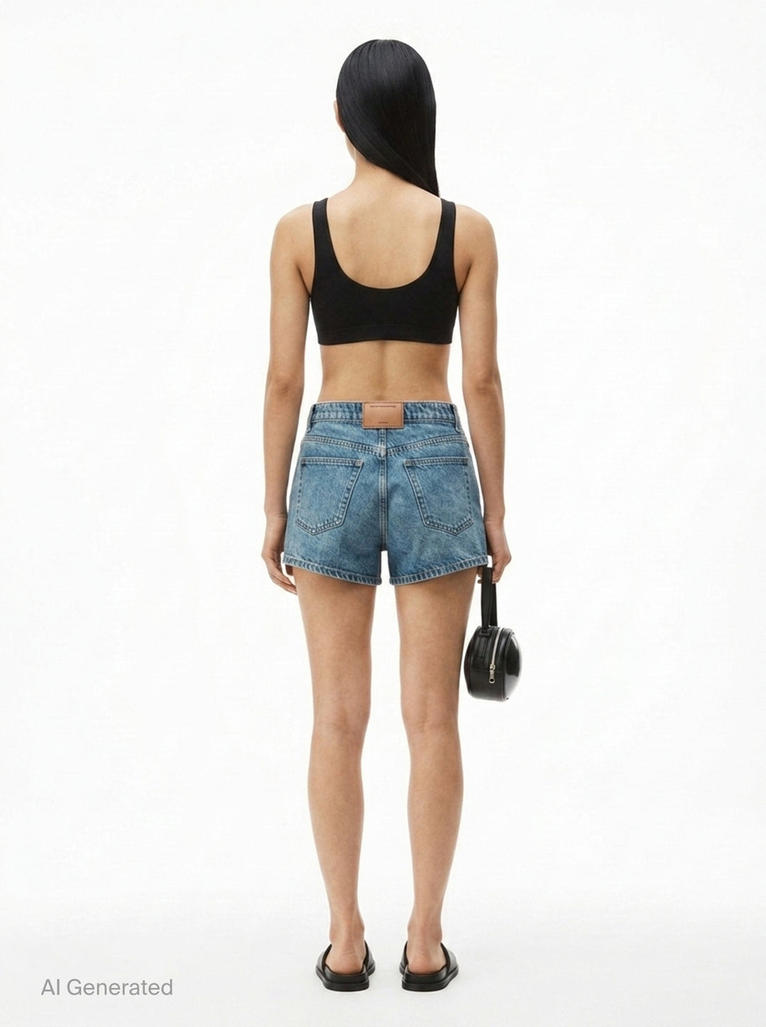 Shorty High-Rise Denim Shorts | Alexander Wang | Club21 - back
