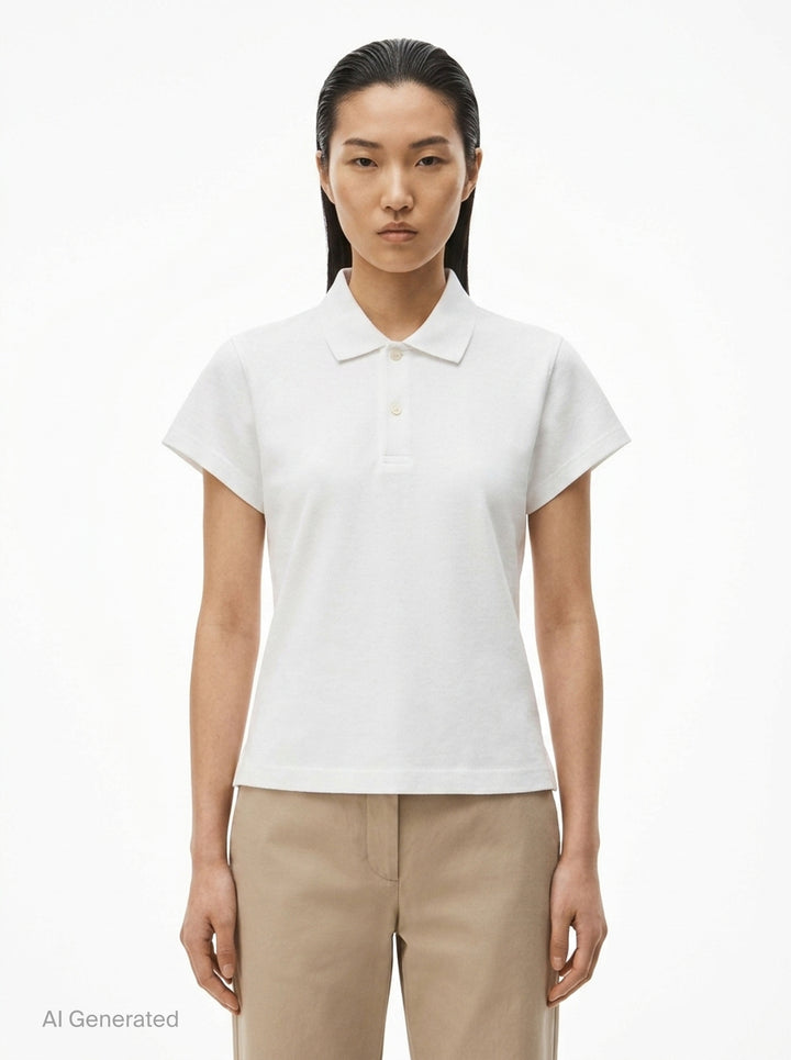 Shrunken Allover Polo Tee | Alexander Wang | Club21 - front