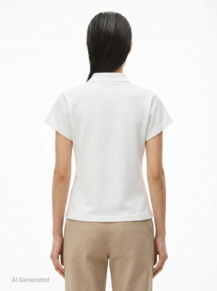 Shrunken Allover Polo Tee | Alexander Wang | Club21 - back