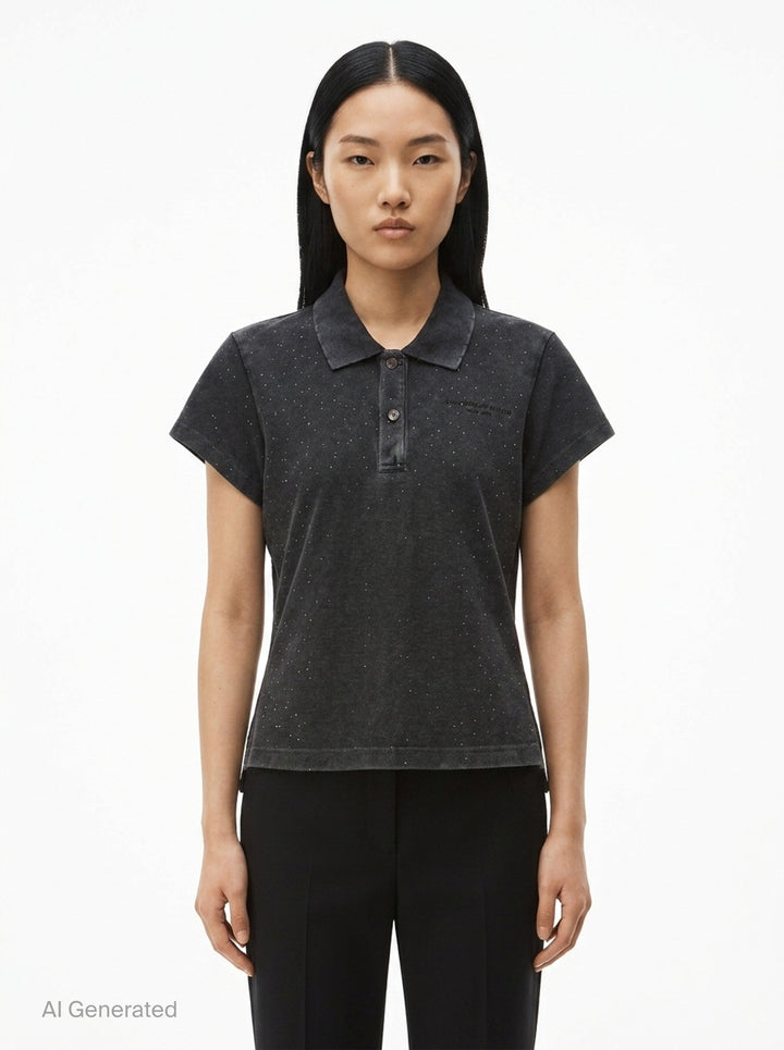 Shrunken Polo Tee | Alexander Wang | Club21 - front