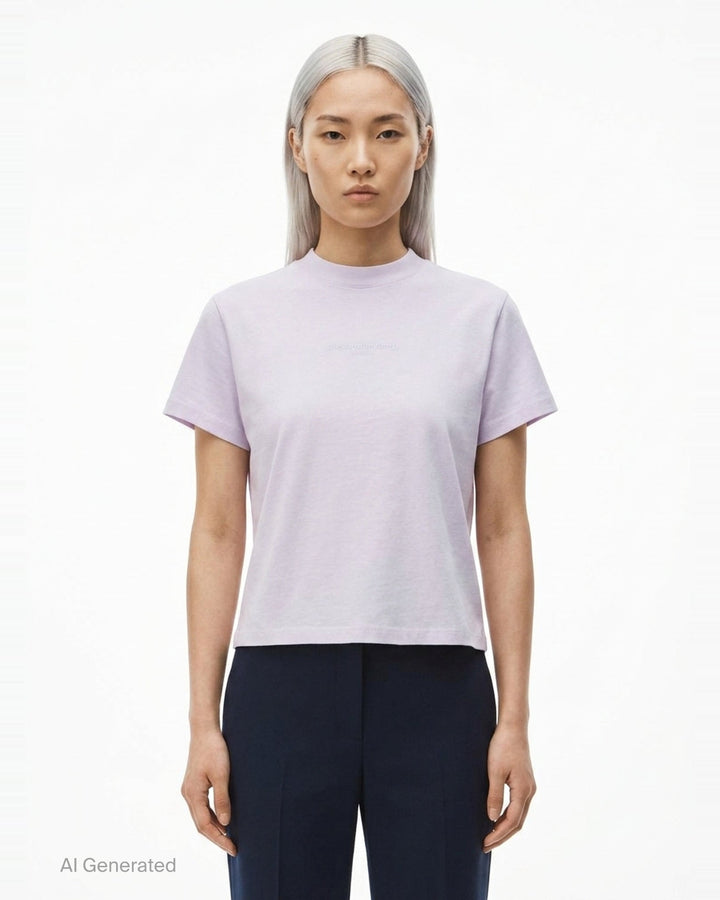 Shrunken Short Sleeve Logo Tee | Alexander Wang | Club21 - front