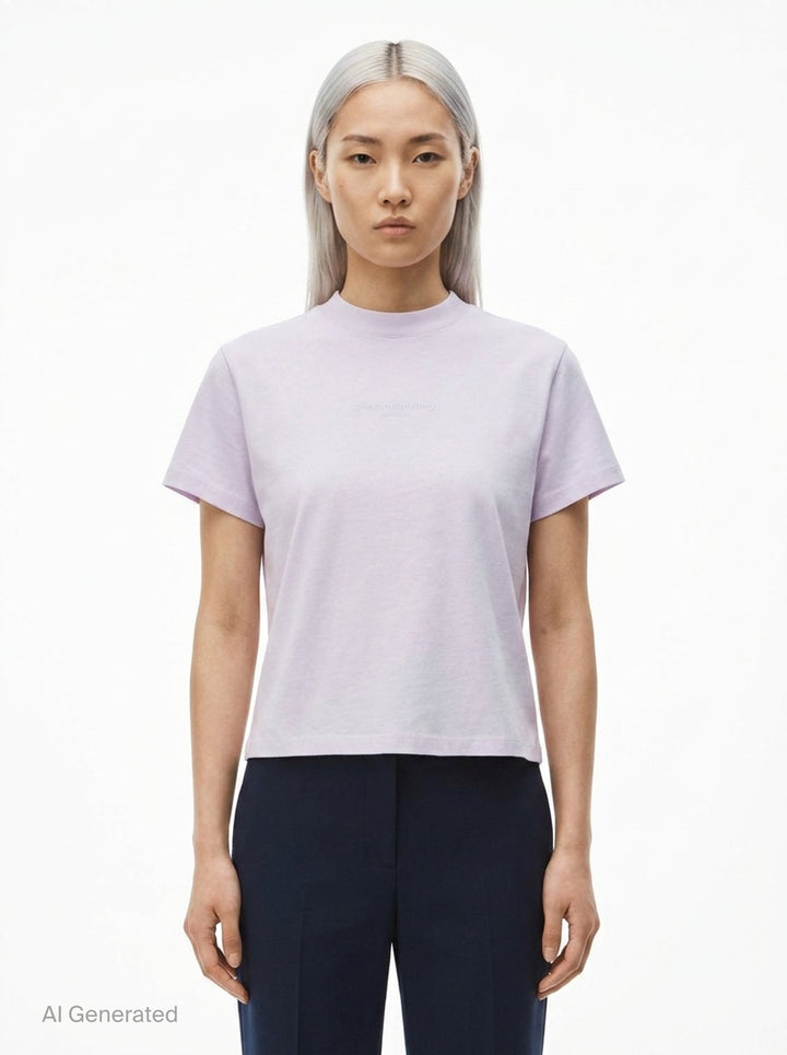 Shrunken Short Sleeve Logo Tee | Alexander Wang | Club21 - front