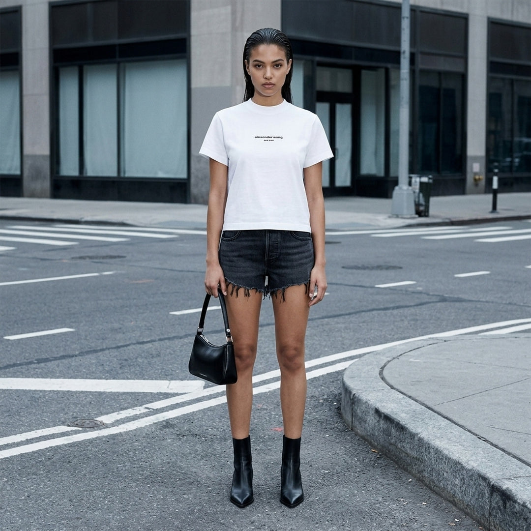 Shrunken Short Sleeve Logo Tee | Alexander Wang | Club21 - lifestyle