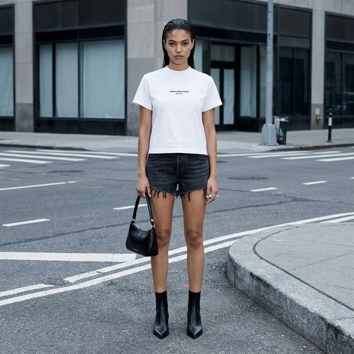 Shrunken Short Sleeve Logo Tee | Alexander Wang | Club21 - lifestyle