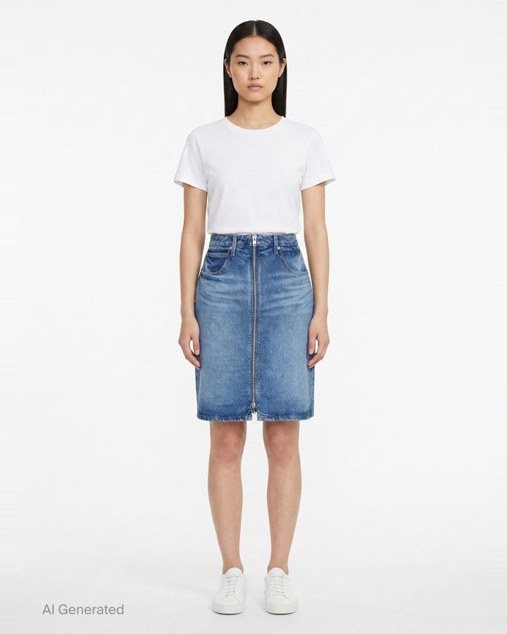 Zip Front Midi Skort | Alexander Wang | Club21 - front
