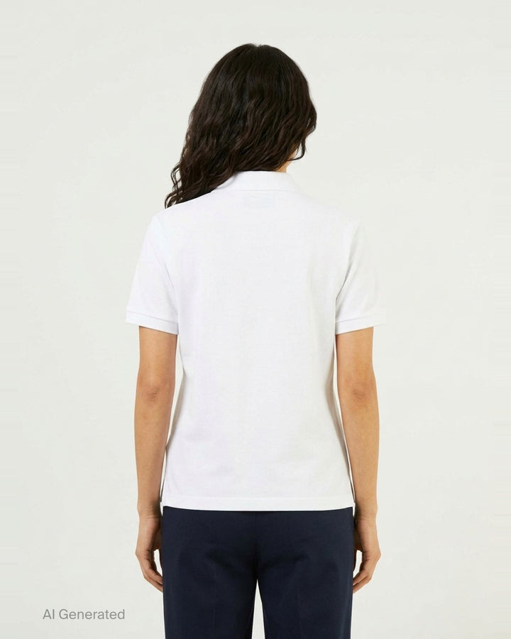 Ami Alexandre Mattiussi heather grey piqué polo shirt with Ami de Cœur embroidered heart-A logo on the chest and two-button placket - back