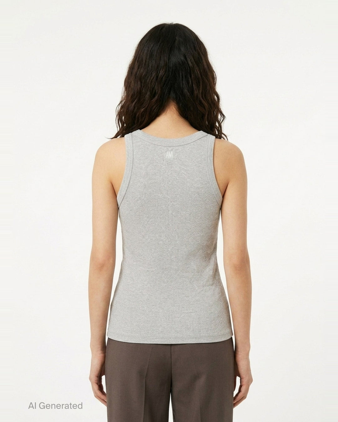 Ami de Cœur Ribbed Tank Top | AMI Alexandre Mattiussi | Club21 - back