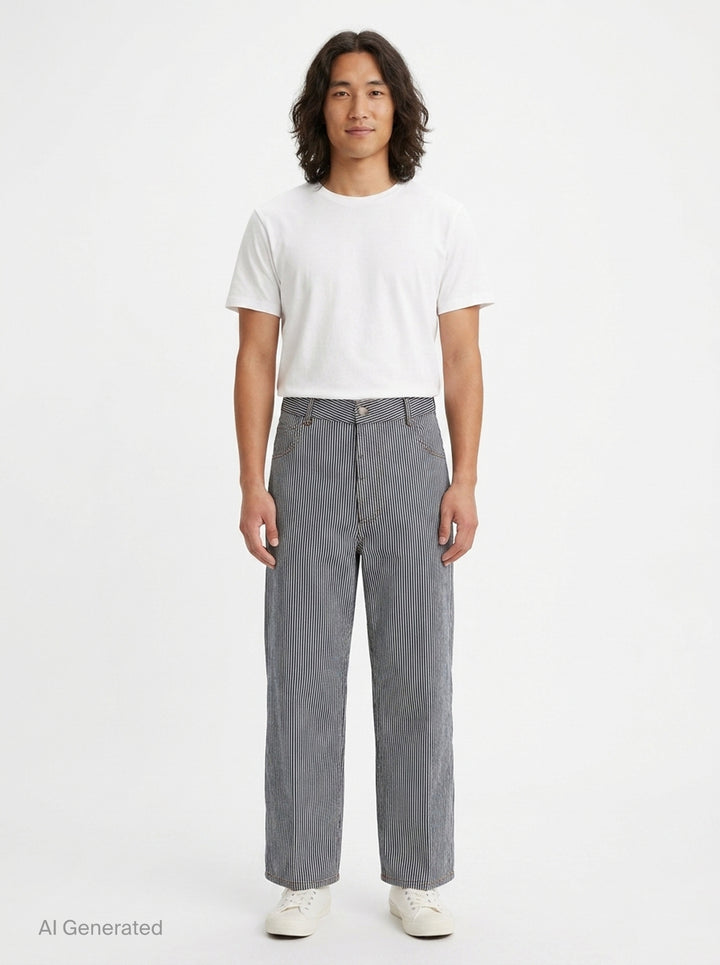 Baggy Fit Striped Jeans | AMI | Club21 - front