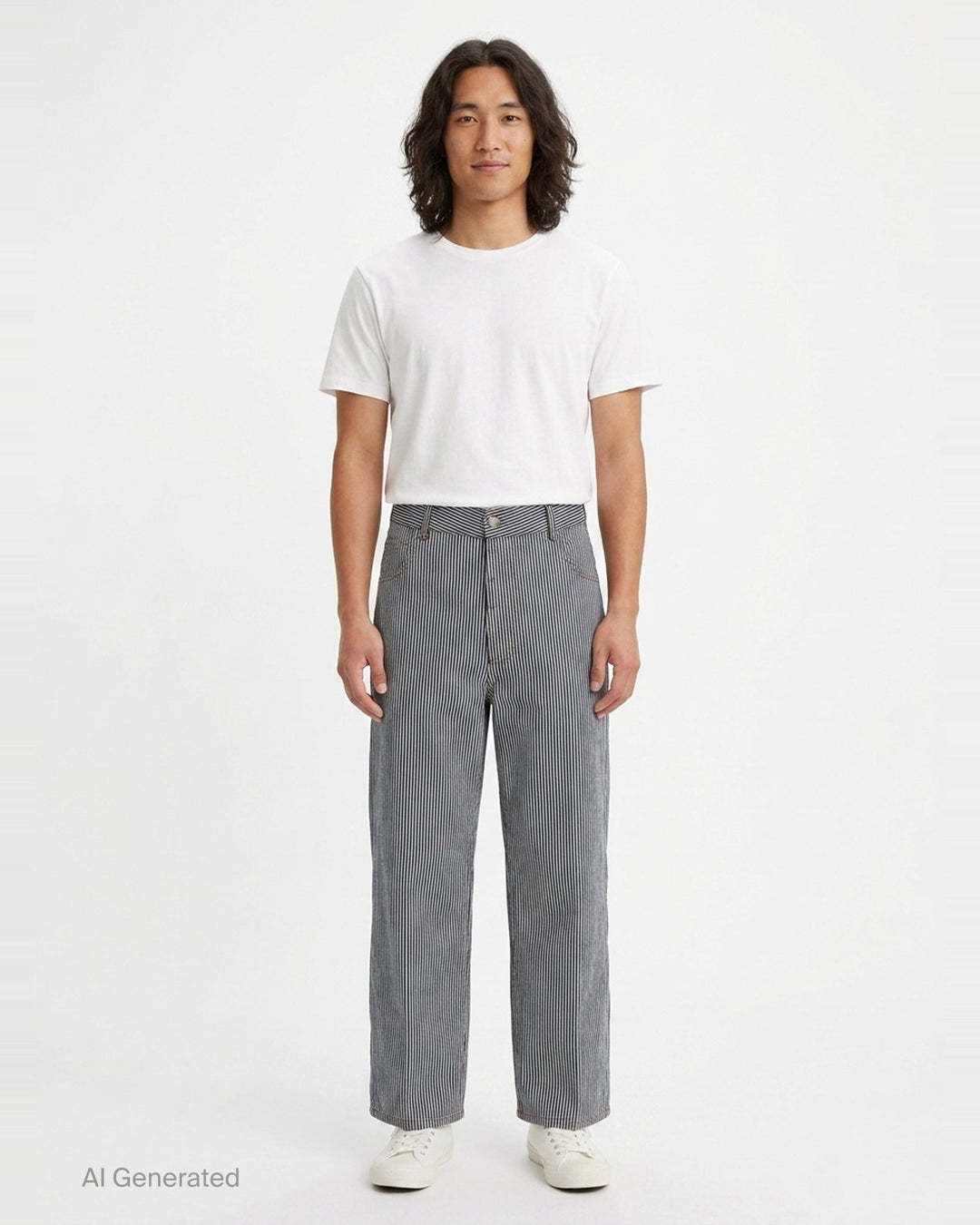 Baggy Fit Striped Jeans | AMI | Club21 - front