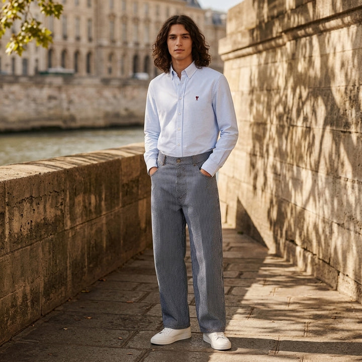Baggy Fit Striped Jeans | AMI | Club21 - lifestyle