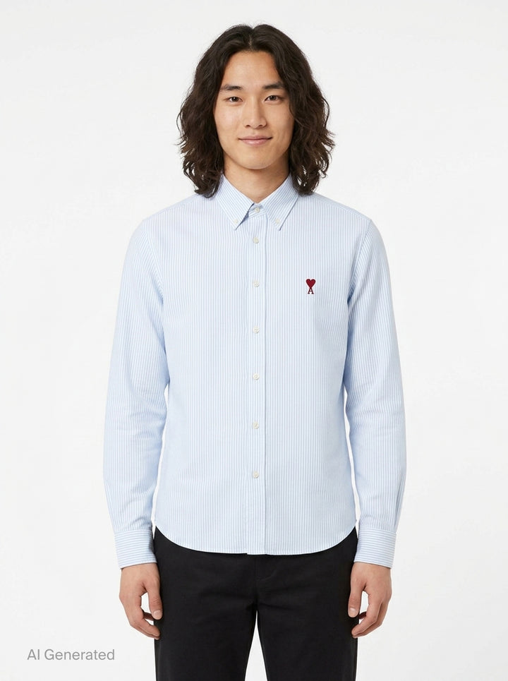 Classic Long Sleeve Button-Down Shirt | AMI Alexandre Mattiussi | Club21 - front