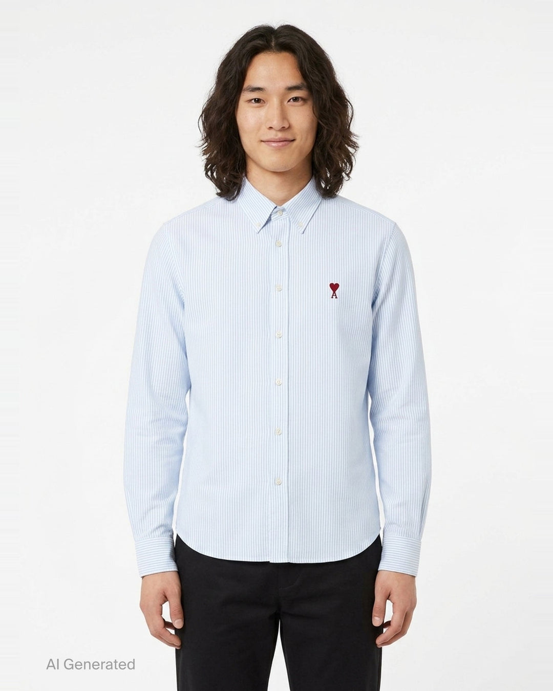Classic Long Sleeve Button-Down Shirt | AMI Alexandre Mattiussi | Club21 - front