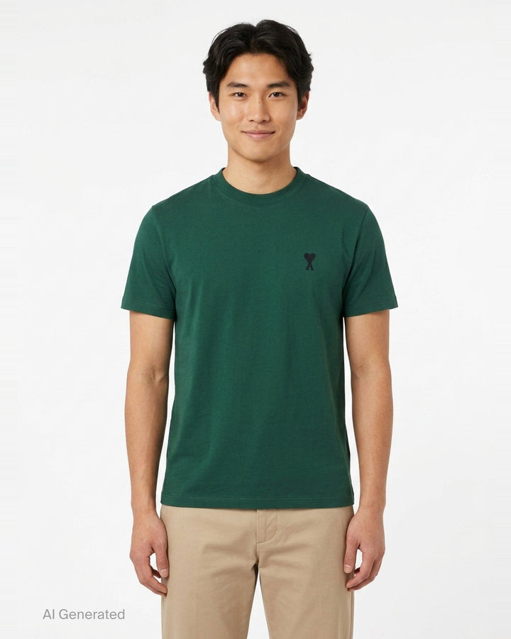 Contrasted Logo Tee | AMI Alexandre Mattiussi | Club21 - front