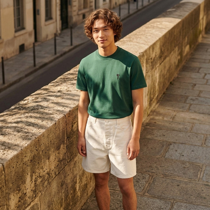 Contrasted Logo Tee | AMI Alexandre Mattiussi | Club21 - lifestyle