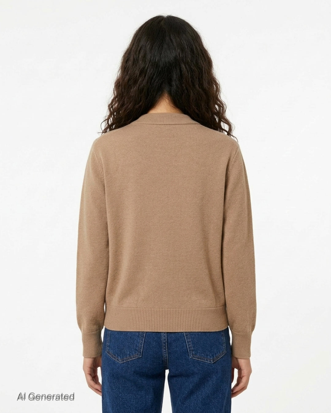 AMI Alexandre Mattiussi forest green crewneck cardigan with dark button-front fastening, ribbed trim, and Ami de Cœur embroidered motif on the chest - back